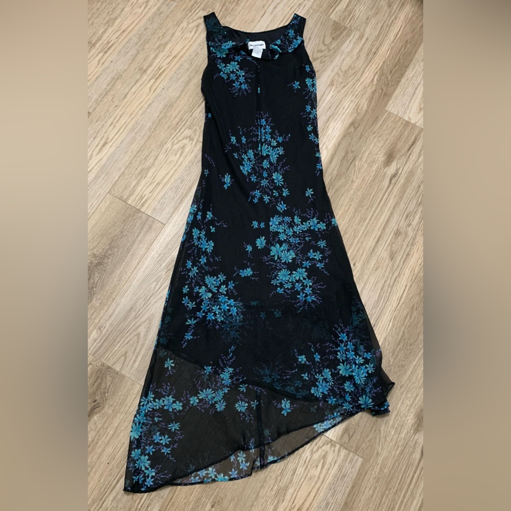 Y2k Floral Fairy Grunge Asymmetrical Hem Babydoll Whimsigoth Maxi Dress Womens 8
